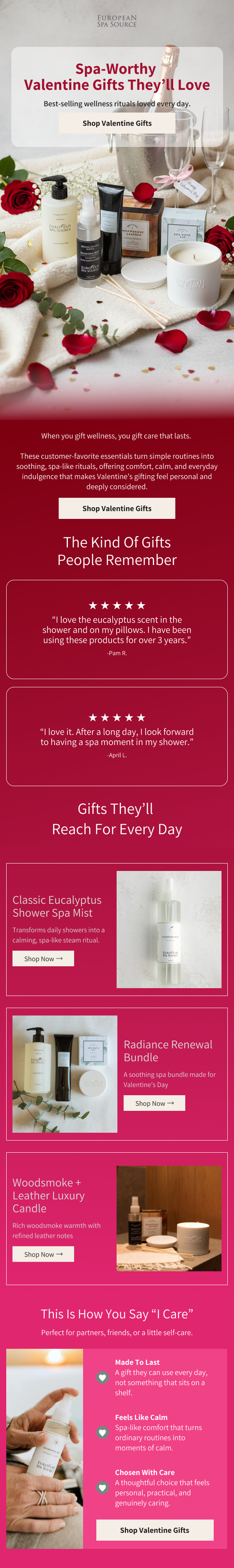 European Spa Source email design