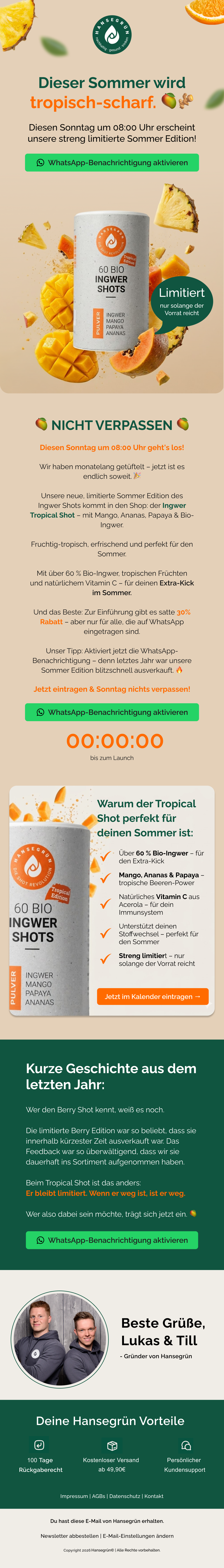 🥭 Teaser Ingwer Tropical Second Header Variations